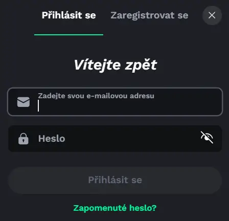 Betonred Casino přihlašovací formulář