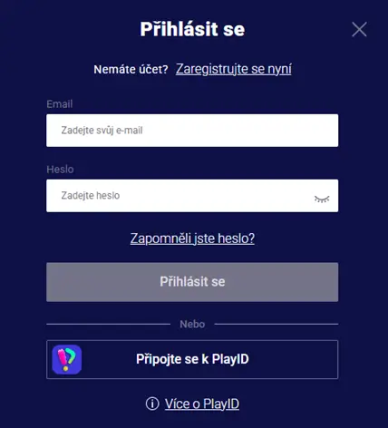 Frumzi Casino přihlašovací formulář