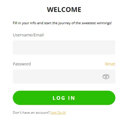 Cherry Gold Casino o přihlašovací formulář