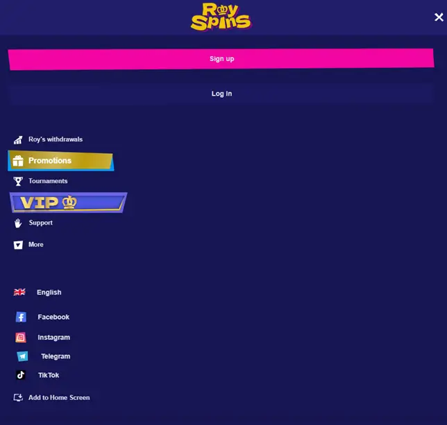 Přidat na domovskou obrazovku Royspins