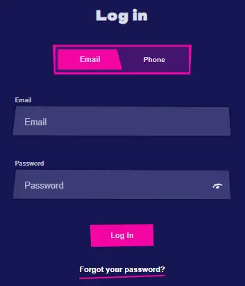 Royspins Casino o přihlašovací formulář