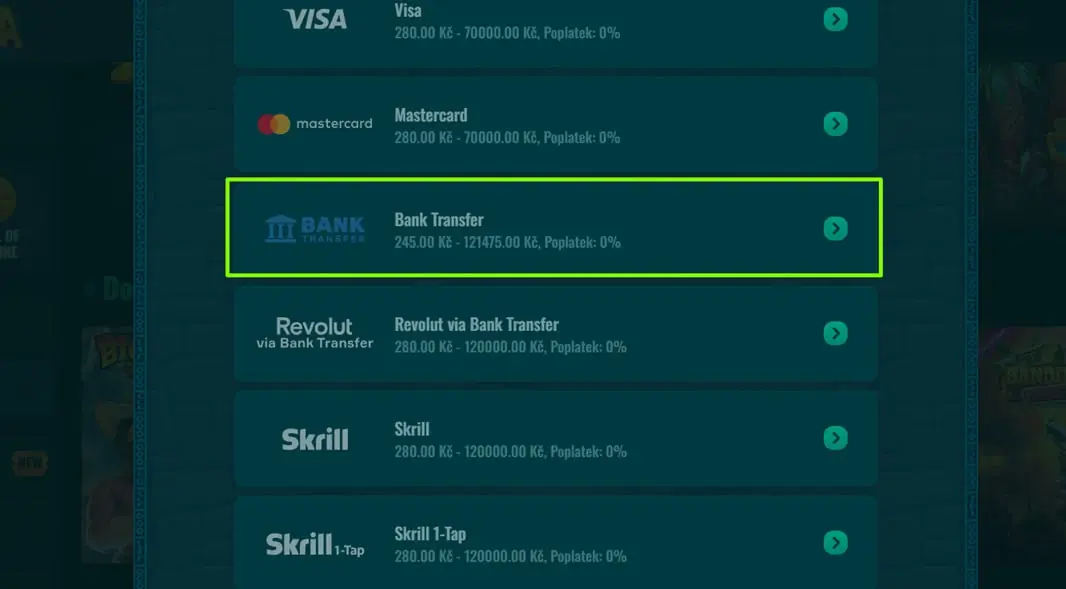 Revolut Casino Platba